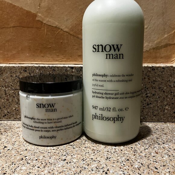 Philosophy Snowman Hydrating Shower Gel & Jumbo Cloud body Creme! NEW - Picture 2 of 2